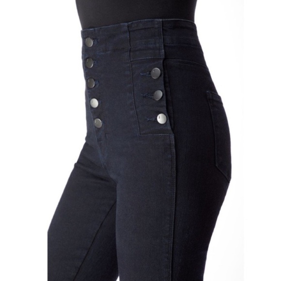 J Brand Natasha Sky High Skinny Button Fly Jean Bluebird Deep Indigo 23 - Picture 2 of 11